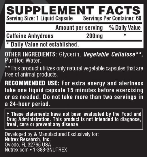 Caffeine 200 · 60 caps Nutrex - Imagen 2